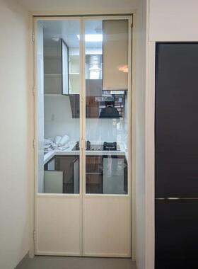 铝合金无轨折玻厨叠门39695简易房厕所卫生间门开放式晶璃推拉水