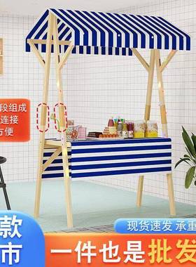 摆花车车户外夜市的棚实集市木制移59351作摊车摊位推架子动可折