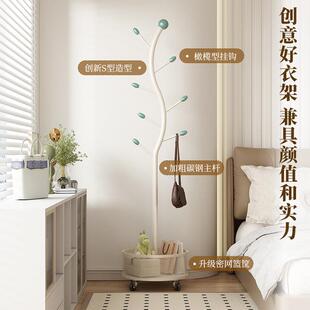 衣架帽落地衣架轻奢内卧室家用易挂衣架简立式挂衣树杈带框杆室客