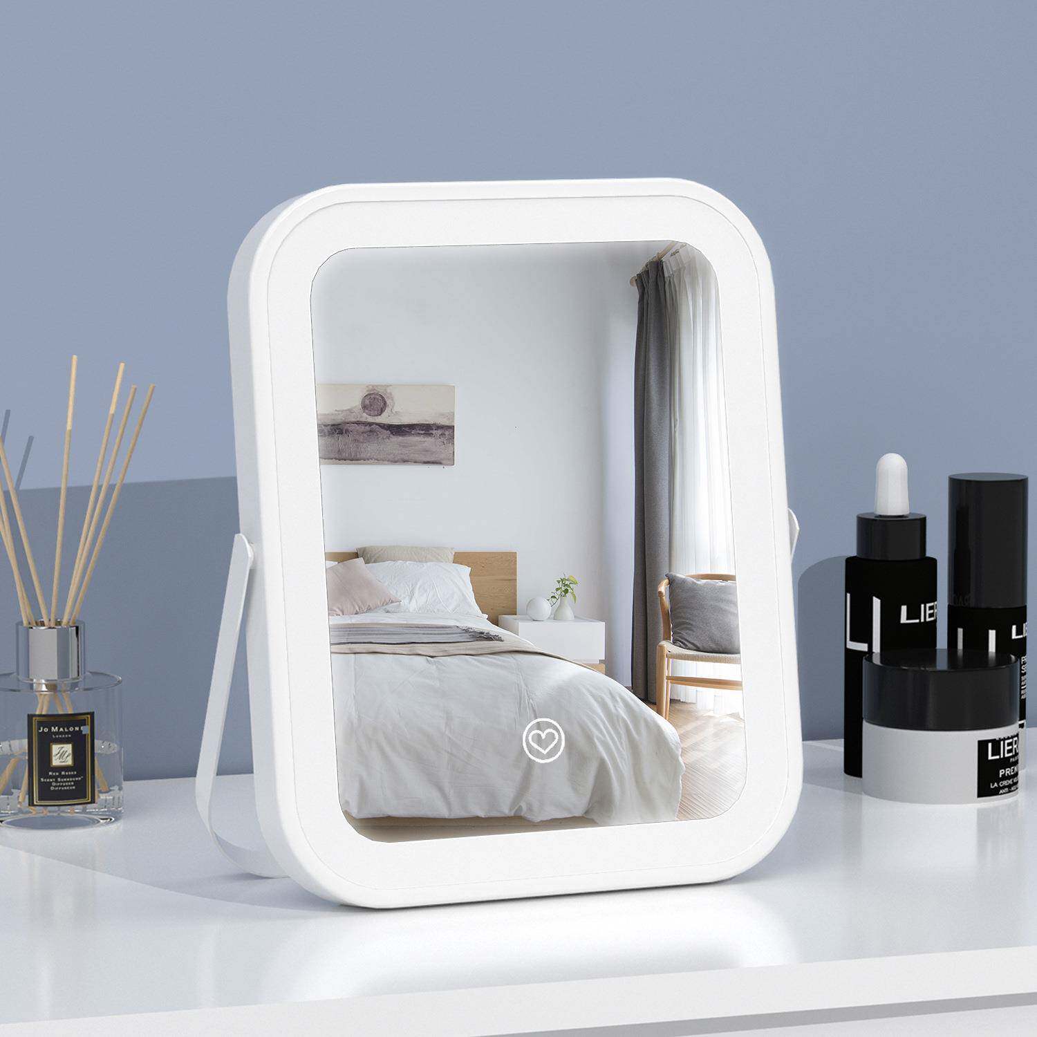 热销桌面l化妆镜带d灯814e便携led化妆镜发光小镜子