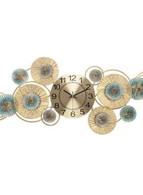 轻奢时尚客面厅装饰钟时挂钟餐XBM厅创意音铁艺大气静钟墙艺术挂