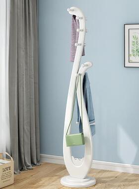 全实木衣地帽架落卧室简约加琵白色粗挂衣架创意CXP琶立式收纳可