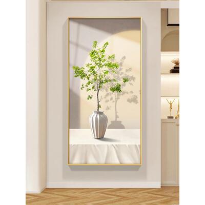 现代约简玄5关画植花物卉挂画花瓶YTR艺术画202新款免打孔走廊过