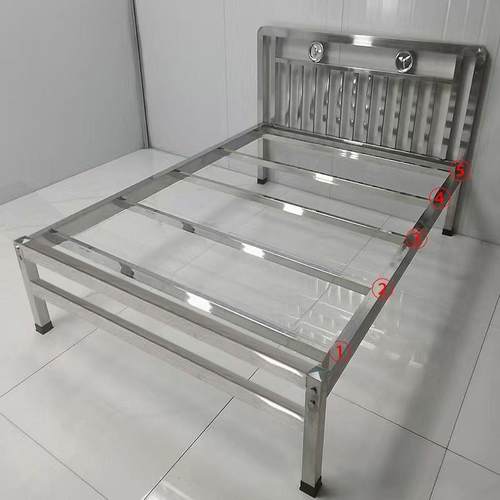 不锈钢床特厚家WUM用床平尾无床尾卧人室单床架寓双人床公床宿舍