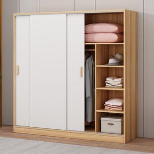 衣柜用卧室USQ推拉门柜小户型木质简易收纳柜衣风儿家童衣橱主卧