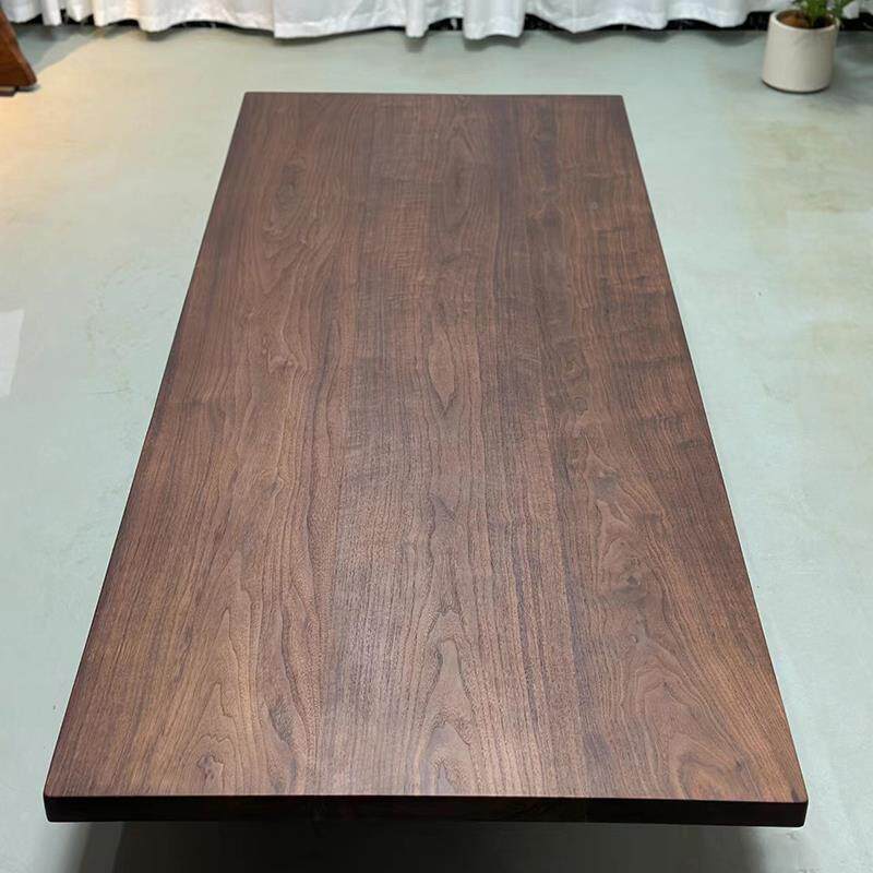 ?黑胡桃木大板桌原木板实板桌餐桌htm-01茶桌书桌吧台面板升降面