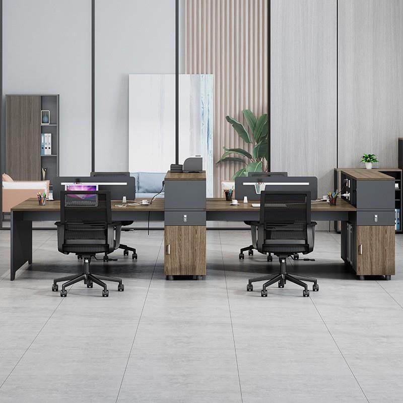 职员办公桌现组子合简约代三人位办bgz-1公桌办公室财务室屏风椅