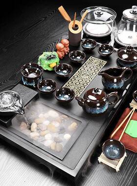 具86MRGS0号天然金石茶盘茶套装陶瓷紫砂乌家用办公简约式小茶台