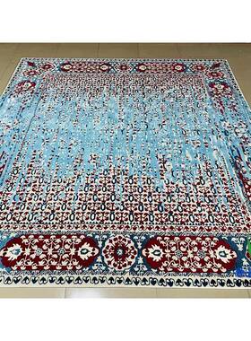 新西兰PVZ口羊毛蓝色田园混渐变色中式客厅茶几地沙发进毯卧室床