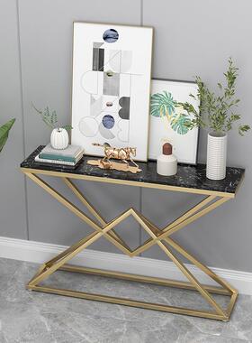 轻奢大理石玄关桌关台玄条案现代简约玄关置物柜架门入WMK户进端