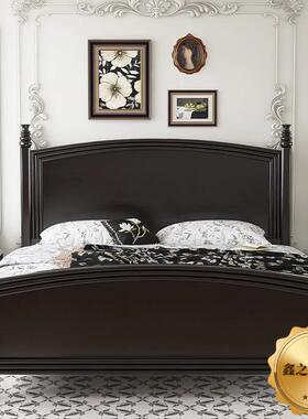 简美风乡村美式实床木8现代简45552约1.M双人复古法床式床轻奢婚