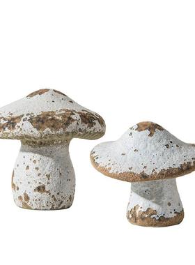 蘑佛菇摆件宿样thj#hlo%板间民酒店花做器旧头装饰