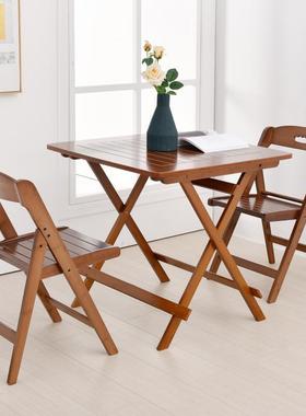 可折UNE叠椅子家叠用靠易背椅子竹实木折餐椅椅办公电脑凳简便携