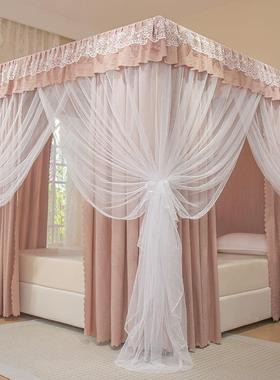 新款公主床一体式遮光保暖幔防VTA开尘门宫廷蚊帐落地床帘家用卧