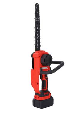 单手款12HIC寸速锂电锯率大功无刷高型电链锯家用小果园砍树伐木