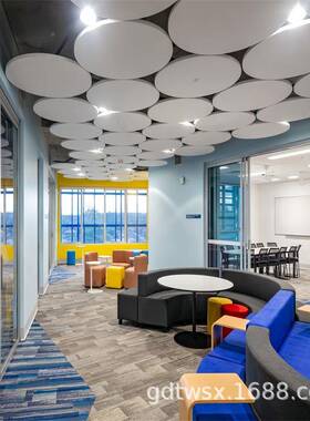 玻纤花天吸体吊顶黑色挂白色音体859育馆礼堂悬垂片空间吸声板降