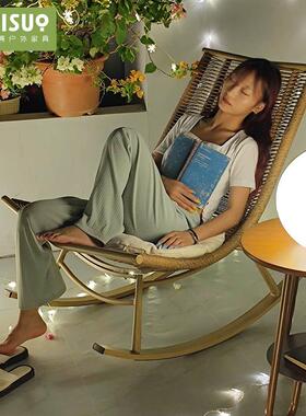 摇椅椅大人园阳台躺家用睡椅IRU午子懒花人摇摇椅老人椅户外庭院