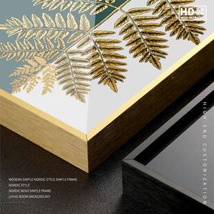 现代1472-v轻奢高装饰画客厅画墙面挂画大气档简约壁植物六边形晶