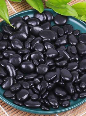 色抛卵石园林景光观黑色高光黑雨花鹅石工程OHS铺路石头