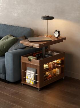 冬客厅小车户升降木推实木边几沙发边柜小66086移型家用可动折叠