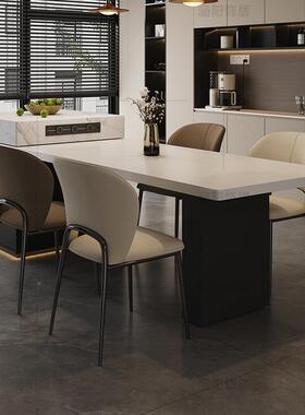 古奶油风实木岩板岛台餐桌一体可中伸缩智电70726动多功能中能台