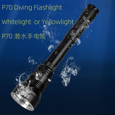 新款潜水强灯水下光100米XHP3P70白光大功率326节50充电潜6水手电