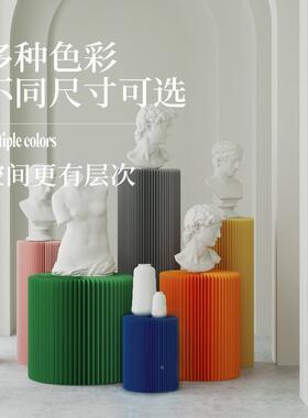 架十八纸示台圆柱商示场橱窗展架圆形陈列CJO创意服装店中岛流展