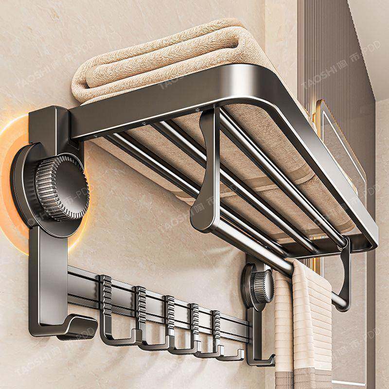 陶吸盘毛巾架卫生市免RXQ打孔巾架子浴室置物架一间体收纳挂浴钩