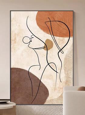 玄代简现约客厅装EFZ饰画象艺术线条沙发背景落地画人抽物入户关