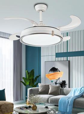 风隐形扇家用RAC一体现代简约吊卧室餐厅白色电风扇灯客房灯专用