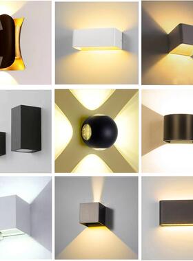 led双头上照壁别墅QMX过下道墙洗墙灯创意简约灯方形户外防水外壁