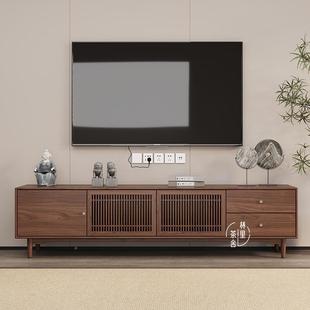 新厅中式 木茶几电视NUN柜组具合胡桃木客家现代简约收纳地柜实高