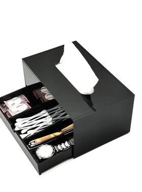 奢亚克力功能带抽多屉桌家面纸巾盒创简约意轻现代JDO用梳妆台抽