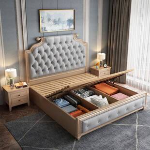 实木床科技31.2米单人床.5米小户型1JXA.布5米双人1.8米充电储1物