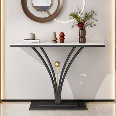 入轻奢大14238理石超岩窄玄台户门靠墙玄关柜走廊板玄关桌酒店端