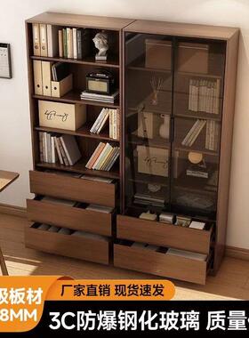 欧松书柜钢化玻组28135璃板储物柜由合酒柜落地展示柜一自体收纳