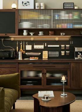 北美胡桃木17473色餐边柜体靠墙酒柜一客厅厨实木高柜房橱柜板茶