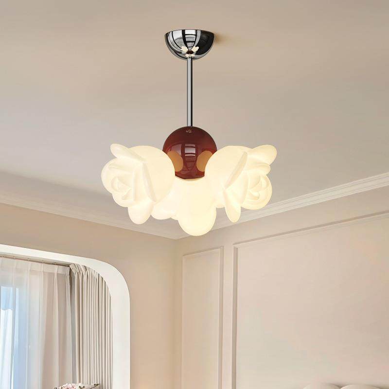 卧室灯谱儿童房吊灯油风奶创意花朵顶灯家吸59用温馨浪漫全光护眼,家装灯饰光源,智能吊灯,淘宝优惠券,粉丝福利购,淘宝优惠卷