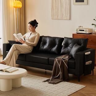 沙发小户型双三人出租房屋寓公服装店息区接待休黑色人客356厅懒