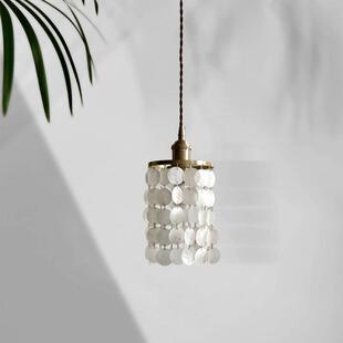 天然贝风吊铃吊灯现简代约客壳厅灯60489别墅餐厅吊灯浪漫贝壳吊