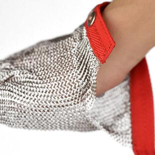 不锈套环钢丝手验防锯防切割屠宰裁剪厂钢用812手套不分左右1只/