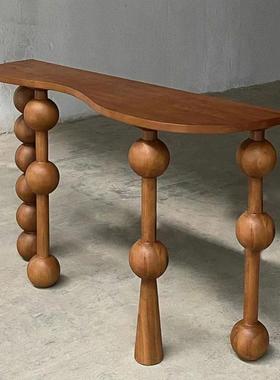 中BIF古风式玄关桌法复古实木木条案玄关台入户靠墙道实玄关过桌