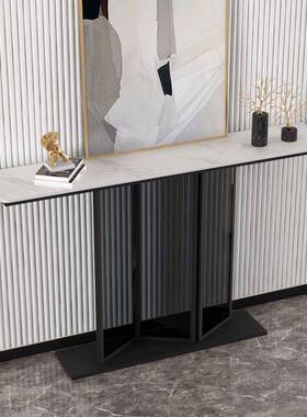 轻板奢玄关20562台现代极简岩亚克意力玄关入户装饰端景桌台新中