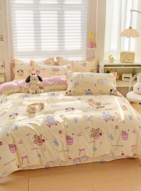 225新款AB版卡全棉通纯棉印花四套00.9YSPm床单款件三件套-被套15