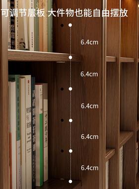 冬木8581实木书柜储物柜一体组合尘书架客厅家防收用纳格落地子矮