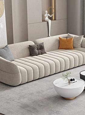 福盛达现代轻奢奶钢油37472布艺沙发客厅小户风时尚琴键直排型简