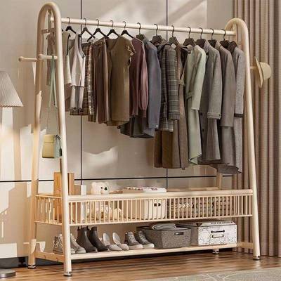 衣架落地立式家用卧室挂衣特服架KXS宿舍厚加高衣内帽架阳台子晒