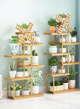 客厅花架子地花盆架绿萝多实木室肉内收64158纳置物阳台多层落架