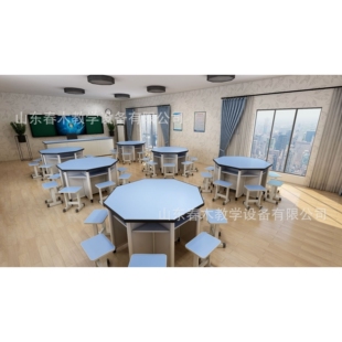 板式八角八边形八人桌铝木八角桌实验桌学生桌