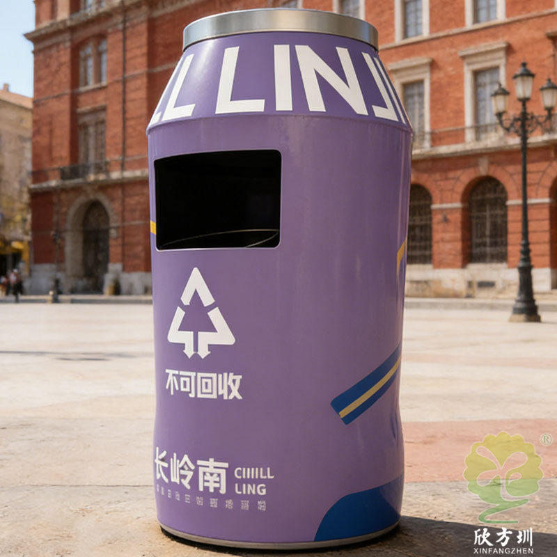 室内外啤酒瓶易拉罐饮料瓶造型镀锌板垃圾桶金属分类果皮箱厂定制